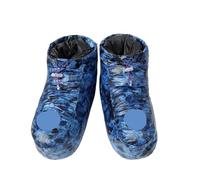 20D Ultralight Duck Down Shoes Cover 650FP Booties Outdoor Tent Slippers Winter Foot Socks in Sleep Bag For Outdoor(Blue-L)