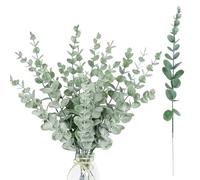 20er Pack Artificial Eucalyptus Stems Fake Flowers for Home Office Flowers Bouquet Centerpiece Wedding Decoration Christmas Decor (Green-1)
