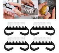 20er Pack Handle Grip Nail Cleaning Brush, Nail Brushes Hand Fingernail Brush Cleaner Scrubbing Kit Pedicure for Toes and Nails Men Women (black)