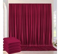20ft×10ft Wrinkles Free Burgundy Backdrop Curtain for Wedding Party, 4 Panels 5×10ft Soft Silky Polyester Wine Red Photo Backdrop Drapes for Birthday Parties Baby Shower Mother‘s Day Photography