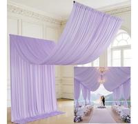 20ft×20ft Lilac Purple Ceiling Drapes for Weddings Parties,4 Panels 5×20ft Long Ceiling Curtain for Tent Canopy,Wrinkle Free Silk Draping Lavneder Drapes for Event Church Stage Photo Bedroom