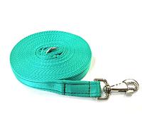 20ft 6m Horse Lunge Line Large Dog Training Lead Large 25mm Cushioned Webbing And Heavy Duty Fluted Trigger Clip In (Emerald Green)