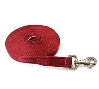 20ft 6m Horse Lunge Line Large Dog Training Lead Large 25mm Cushioned Webbing And Heavy Duty Fluted Trigger Clip In (Burgundy)