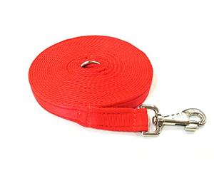 20ft 6m Horse Lunge Line Large Dog Training Lead Large 25mm Cushioned Webbing And Heavy Duty Fluted Trigger Clip In (Red)