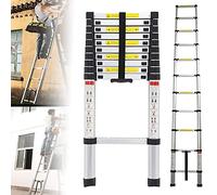 20Ft Aluminum Telescopic Extension Ladder - 4.4m Non-Slip Design Spring Load Locking Mechanism Portable & Lightweight Ideal for Home Office and Outdoor Use