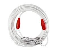 20ft Dog Tie Out Cable for 125lb Dogs with 360° Swivel Lockable Hook and PVC Coating | Outdoor Training Lead | Durable Pet Runner Tether | Tie Out Cable for Dogs