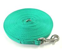 20ft Dog Training Lead 6 Metre Leash Horse Lunge Line Tracking Recall Obedience In Cushion Webbing (Emerald Green, 20mm)