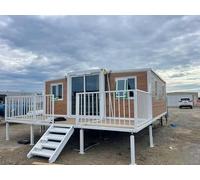 20FT Expandable Tiny House for Adults - Prefab Portable Home with Balcony, 2 Bedrooms, Full Bathroom & Kitchen | Modular Folding Cabin House to Live in or Rent