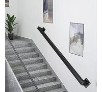 20ft Heavy Duty Metal Stair il - Industrial Iron Pipe Railing for Indoor Use Wall Mounted Black Finish Sturdy Staircase Guardrail Safety il Solution