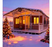 20ft Luxury Prefab Tiny Home for Sale - 2-Bedroom Foldable Container House with Kitchen & Bath, Tiny House to Live in for Adults, Backyard Retreat & Vacation Rental House