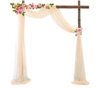 20FT Polyester Tulle Draping Curtain for Wedding Arch Backdrop Ceremony Party Decor with Minimalist Flow Design ()
