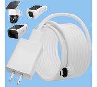 20FT Power Extension Cable for eufy SoloCam S220/SoloCam S340/eufyCam S300 (eufyCam 3C),Power Adapter and Weather Resistant Extension Type C Cable Continuously Charging Your Security Cameras (White)