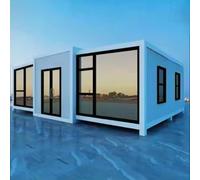 20ft Prefab Tiny House for Adults with 2/3 Bedroom, 1 Kitchen & Bathroom, Steel Frame Foldable Design Container House Portable Expandable Cabin for Living or Mobile Office