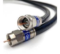 20ft QUAD SHIELD SOLID COPPER 3GHZ RG-6 Coaxial Cable 75 Ohm (DIRECTV Satellite TV or Broadband Internet) ANTI CORROSION BRASS CONNECTOR RG6 Fittings Assembled in USA by PHAT SATELLITE INTL