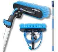 20ft Telescopic Water-Fed Window and Solar Panel Cleaning Pole Kit - Extendable Reach Cleaner with Brush, Soap Dispenser & Hose - Soffit, Fascia, Conservatory & Caravan Exterior Cleaning System
