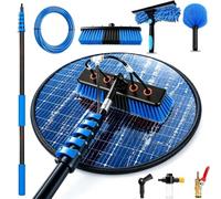 20FT Telescopic Water Fed Window Cleaning Pole Kit, 6M Extendable Telescopic Window Cleaner with Brush, Squeegee, Cobweb Duster, Inline Tap, Exterior Cleaner Kit for Conservatory Roof, Fascias Solar