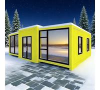 20FT Tiny Houses to Live in for Adults | Portable Luxury Prefab Tiny Home | Expandable Container House with Bedroom, Kitchen & Bathroom | Mobile Modular Villa Sets for Backyard or Off-Grid Living