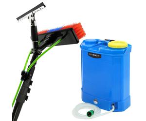20ft Window Cleaning Pole, Backpack, Telescopic Extension, Glass Brush, Water