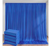 20ft x 10ft Royal Blue Backdrop Curtains for Parties, 4 Panels 5x10ft Wrinkle Free Silky Polyester Photo Backdrop Drapes Background for Birthday Graduation Photography Party Decorations