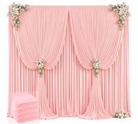20ft x 12ft Blush Pink Backdrop Curtains Wrinkle Free Backdrop Curtain for Wedding Parties Pink Fabric Backdrops Drapes Back Drop Cloth Bridal Shower Stage Curtains Wedding Decorations for Reception