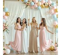 20ft x 15ft Ivory Wrinkle Free Backdrop Curtains for Wedding Party Backdrops Curtain Drapes Fabric Decorations Photo Back Drop Cloth for Baby Shower Photography Stage Reception