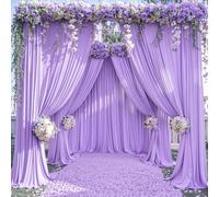 20ft x 15ft Lavender Wrinkle Free Backdrop Curtains for Wedding Party Lilac Backdrops Curtain Drapes Fabric Decorations Photo Back Drop Cloth for Baby Shower Photography Stage Reception