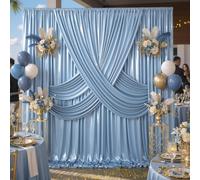 20ftx10ft Dusty Blue Sequin Backdrop Curtain for Wedding Parties