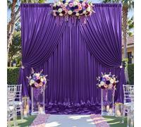 20ftx10ft Purple Sequin Backdrop Curtain Panels for Parties, 4 Panels Wrinkle Free Glitter Photo Backdrop Drapes Shimmer Back Drop Cloth for Wedding Birthday Christmas Photography Background
