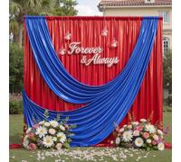 20ftx10ft Red&Royal Blue Sequin Backdrop Curtain Panels for Parties Wedding