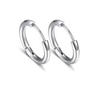 20G/18G Ear Post G23 Titanium Hoops Earrings Implant Grade Hypollergenic Small Sleeper Huggie Cartilage Hoop for Women Men 8mm 10mm 12mm, 18G-12mm, Titanium, No Gemstone