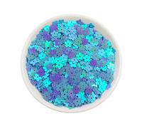20g 7MM Glitter Flower Loose Sequins, AB Color Flat Flower Sequins for Scrapbooking, Sewing Decoration, Blue