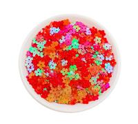 20g 7MM Glitter Flower Loose Sequins, AB Color Flat Flower Sequins for Scrapbooking, Sewing Decoration, Red
