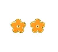 20g Colorful Flower 925 Sterling Silver Mini Cute Small Cartilage Stud Earring for Women Teen Girls Dainty Piercing Post Screw Back Helix Tragus Fashion Jewelry Gifts Daughter Birthday Xmas (Orange)