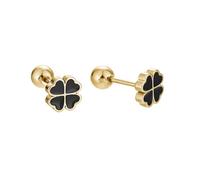 20G Four Leaf Clover Tiny Stud Earrings for Women Stainless Steel Hypoallergenic Cute Small Ball Screw Back Studs Piercing Cartilage Tragus Holiday Party Lucky Flower St. Patrick's Day Jewelry, S