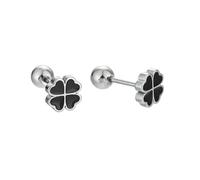 20G Four Leaf Clover Tiny Stud Earrings for Women Stainless Steel Hypoallergenic Cute Small Ball Screw Back Studs Piercing Cartilage Tragus Holiday Party Lucky Flower St. Patrick's Day Jewelry, S