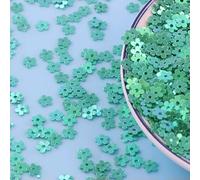 20g/lot 5mm Flower Shape PVC Loose Sequins Glitter Paillettes for Nail Art Manicure Sewing Wedding Decoration Confetti DIY-Dark Green