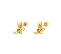 20g Western Cowgirl Boots CZ Small Stud Earrings for Women Men Stainless Steel Cartilage Tragus Barbell Screw Back Cute Cowboy Boot Tiny Sleeper Piercing Earring Fashion Jewelry Gifts (Gold)