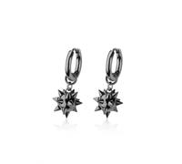 20GA 316L Stainless Steel Spiked Ball Dangling Huggie Hoop Earrings, Sold as a Pair, 20ga, Metal, No Gemstone