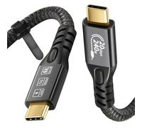 20Gbps USB C 3.2 Gen 2 Cable, Type C 4K@60Hz UHD Video 5A/240W PD3.1 Fast Charge Cord w/E-Marker Compatible with Thunderbolt 3/4 for iPhone MacBook Samsung Galaxy Dell Monitor (20G 240W 50CM)