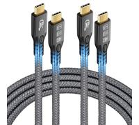 20Gbps USB C 3.2 Gen 2x2 Cable, 2PCS Type C 4K@60Hz UHD Video 5A/240W PD3.1 Fast Charge Cord w/E-Marker Compatible with Thunderbolt 3/4 (2, 2PCS USBC 20G 240W 0.5M)
