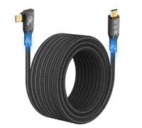 20Gbps USB C 3.2 Gen 2x2 Cable, 90Degree Type C 4K@60Hz UHD Video 5A/240W PD3.1 Fast Charge Compatible with Thunderbolt 3/4 for iPhone 15Pro MacBook Dell Monitor SSd etc (90Degree USBC 20G 240W 3M)