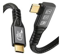 20Gbps USB C 3.2 Gen 2x2 Cable, 90Degree Type C 4K@60Hz UHD Video 5A/240W PD3.1 Fast Charge Compatible with Thunderbolt 3/4 for iPhone 15Pro MacBook Dell Monitor SSd etc (90Degree USBC 20G 240W 1M)