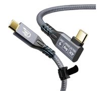 20Gbps USB3.2 Gen2 Type-C Cable, 240W PD3.1 Fast Charge, 90° Right Angle Data Transfer Cable 1M, 4K@60Hz/5K Video Output Compatible with Thunderbolt 3/4, iPhone 15 Series, MacBook, Dell Monitor, SSD