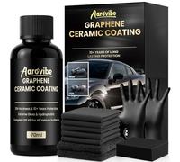 20H Advanced Graphene Ceramic Coating Car Kit - 10+ Years Protection & Ultra Gloss Finish, Hydrophobic Ceramic Car Auto Detailing Kit for Long-Lasting Paint Protection and Surface Restoration (70ml)