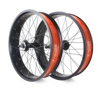 20in/24in/26in X 4.0" Fat Tire Bike Front Rear Wheel Disc Brake Snow Bike Wheelset QR 135mm/195mm 36H Hubs Beach Bike Wheels 14G Spokes for 7/8/9/10s Rotary Freewheel E-Bike Black