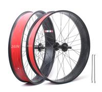 20in/24in/26in X 4.0" Fat Tire Bike Wheels Disc Brake Snow Bike Front Rear Wheel Solid Shaft 135mm/195mm 36H Hubs Beach Bike Wheelset For 7/8/9/10s Rotary Freewheel 14G Spokes E-Bike(26in a pair)