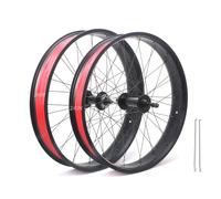 20in/24in/26in X 4.0" Fat Tire Bike Wheels Disc Brake Snow Bike Front Rear Wheel Solid Shaft 135mm/195mm 36H Hubs Beach Bike Wheelset For 7/8/9/10s Rotary Freewheel 14G Spokes E-Bike(24in a pair)