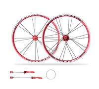 20in 406/451 Folding Bike Wheelset Double Wall BMX Rims V Brake Quick Release 16/20 H Hubs for 7-10 Speed (Color : Red, Size : 451)