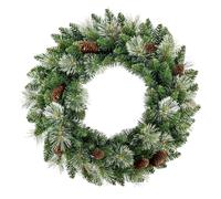 20in/ 50cm Christmas Wreath for Front Door, Artificial Xmas Hanging Door Wreath with Pine Cones, Pine Needles, Holiday Decor for Window/Fireplace/Wall