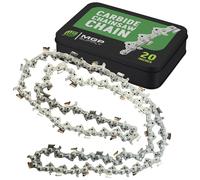 20in Carbide Semi-Chisel Chainsaw Chain Loop | 3/8in | .050 Gauge | Fits Stihl, Oregon, and Husqvarna Chainsaws (72 Drives for 20" Bar)